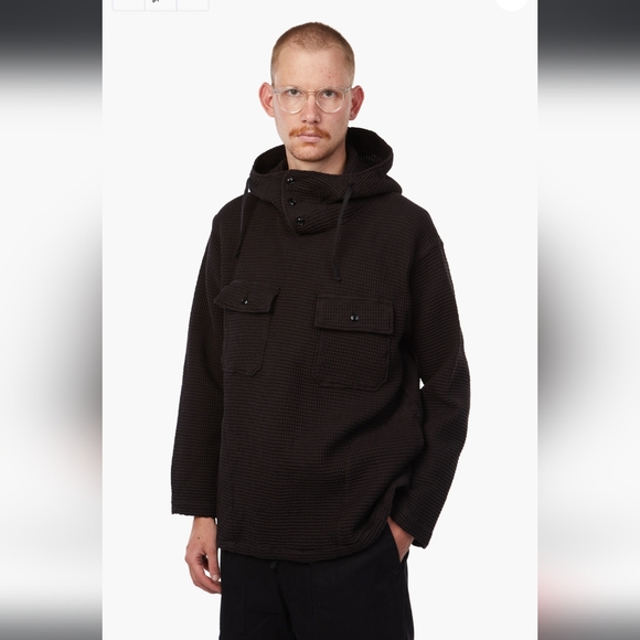 Engineered Garments New York Cotton Cagoule Shirt Black Waffle M - Picture 7 of 7
